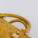 LOEWE Amazona 28 Hand Bag Suede Yellow Gold Auth 200433V-8