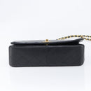 CHANEL Chain Matelasse Shoulder Bag Lamb Skin Black Gold CC Auth 200435V-5