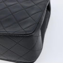 CHANEL Chain Matelasse Shoulder Bag Lamb Skin Black Gold CC Auth 200435V-17