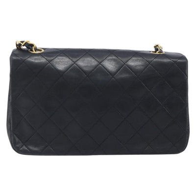 CHANEL Chain Matelasse Shoulder Bag Lamb Skin Black Gold CC Auth 200435V - 0