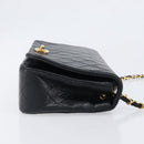 CHANEL Chain Matelasse Shoulder Bag Lamb Skin Black Gold CC Auth 200435V-3
