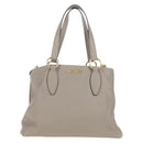 Miu Miu Tote Bag Leather 2way Beige Gold Auth 200436M-13