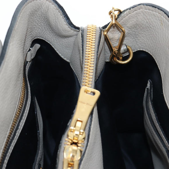 Miu Miu Tote Bag Leather 2way Beige Gold Auth 200436M