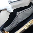 Miu Miu Tote Bag Leather 2way Beige Gold Auth 200436M-26