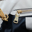Miu Miu Tote Bag Leather 2way Beige Gold Auth 200436M-29