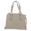 Miu Miu Tote Bag Leather 2way Beige Gold Auth 200436M-2