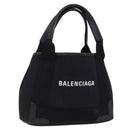 BALENCIAGA Navy Cabas XS Hand Bag Canvas Black 390346 Auth 200438A-1
