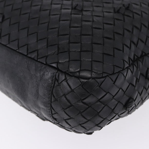 BOTTEGA VENETA INTRECCIATO Shoulder Bag Leather Black Gold 125263 Auth 200439V