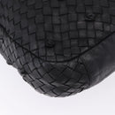 BOTTEGA VENETA INTRECCIATO Shoulder Bag Leather Black Gold 125263 Auth 200439V-16