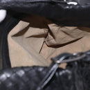 BOTTEGA VENETA INTRECCIATO Shoulder Bag Leather Black Gold 125263 Auth 200439V-17