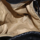 BOTTEGA VENETA INTRECCIATO Shoulder Bag Leather Black Gold 125263 Auth 200439V-20