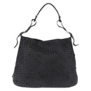 BOTTEGA VENETA INTRECCIATO Shoulder Bag Leather Black Gold 125263 Auth 200439V-2