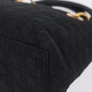 Christian Dior Lady Dior Canage Hand Bag Canvas Black Gold Auth 200447-16