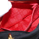 Christian Dior Lady Dior Canage Hand Bag Canvas Black Gold Auth 200447-21
