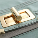 Chloe Marcie Hand Bag Leather 2way Green Gold Auth 200450V-16