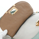 Chloe Marcie Hand Bag Leather 2way Green Gold Auth 200450V-18