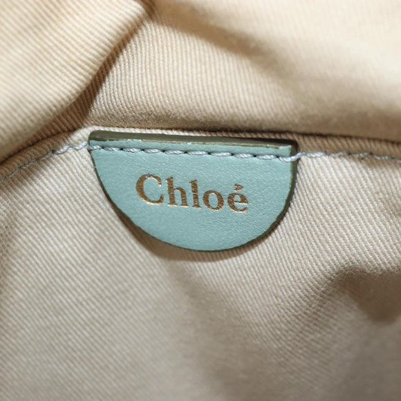 Chloe Marcie Hand Bag Leather 2way Green Gold Auth 200450V