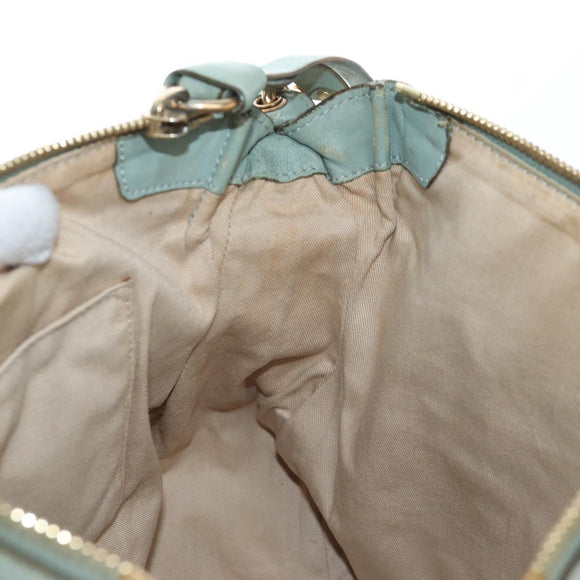 Chloe Marcie Hand Bag Leather 2way Green Gold Auth 200450V
