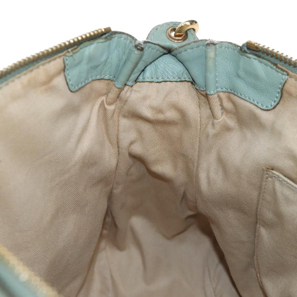 Chloe Marcie Hand Bag Leather 2way Green Gold Auth 200450V