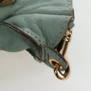 Chloe Marcie Hand Bag Leather 2way Green Gold Auth 200450V-29