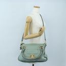 Chloe Marcie Hand Bag Leather 2way Green Gold Auth 200450V-30