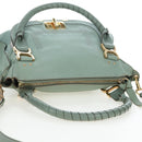 Chloe Marcie Hand Bag Leather 2way Green Gold Auth 200450V-6