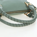 Chloe Marcie Hand Bag Leather 2way Green Gold Auth 200450V-7