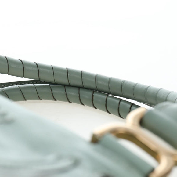 Chloe Marcie Hand Bag Leather 2way Green Gold Auth 200450V