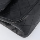 CHANEL Chain Matelasse 23 Shoulder Bag Lamb Skin Black Gold CC Auth 200454SAM-11