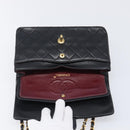 CHANEL Chain Matelasse 23 Shoulder Bag Lamb Skin Black Gold CC Auth 200454SAM-10