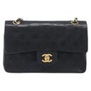CHANEL Chain Matelasse 23 Shoulder Bag Lamb Skin Black Gold CC Auth 200454SAM-2