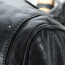 Chloe Paddington Hand Bag Leather Black Gold Silver Auth 200455V-15