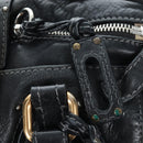 Chloe Paddington Hand Bag Leather Black Gold Silver Auth 200455V-20