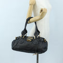 Chloe Paddington Hand Bag Leather Black Gold Silver Auth 200455V-26