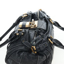 Chloe Paddington Hand Bag Leather Black Gold Silver Auth 200455V-6