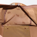Burberrys Nova Check Boston Bag Canvas Beige Gold Auth 200460V-19