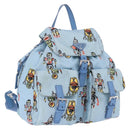 PRADA Backpack Nylon Light Blue Silver Auth 200461-1