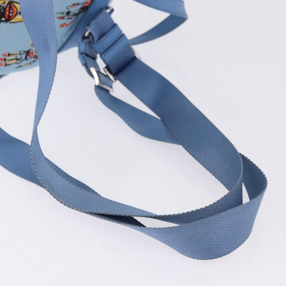 PRADA Backpack Nylon Light Blue Silver Auth 200461