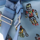 PRADA Backpack Nylon Light Blue Silver Auth 200461-19