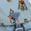PRADA Backpack Nylon Light Blue Silver Auth 200461-27