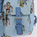 PRADA Backpack Nylon Light Blue Silver Auth 200461-29
