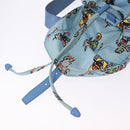 PRADA Backpack Nylon Light Blue Silver Auth 200461-30