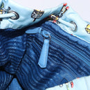 PRADA Backpack Nylon Light Blue Silver Auth 200461-36