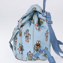 PRADA Backpack Nylon Light Blue Silver Auth 200461-5