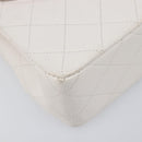 CHANEL Chain Matelasse Shoulder Bag Lamb Skin White Gold CC Auth 200466V-11