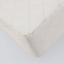 CHANEL Chain Matelasse Shoulder Bag Lamb Skin White Gold CC Auth 200466V-13