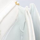 CHANEL Chain Matelasse Shoulder Bag Lamb Skin White Gold CC Auth 200466V-19