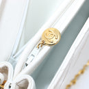 CHANEL Chain Matelasse Shoulder Bag Lamb Skin White Gold CC Auth 200466V-23