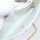 CHANEL Chain Matelasse Shoulder Bag Lamb Skin White Gold CC Auth 200466V-25