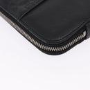 CHANEL Icon iPad Case Leather Black Gold CC Auth 200467-12
